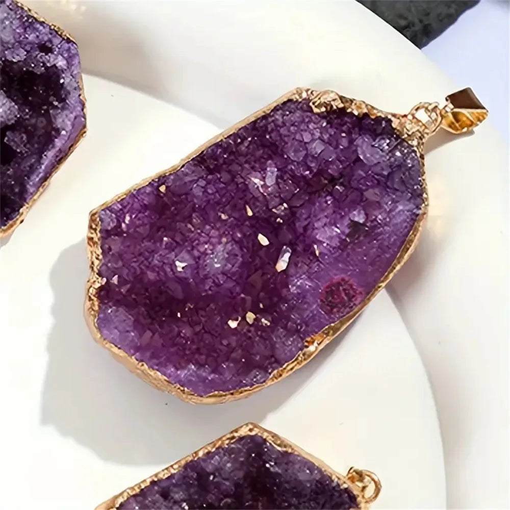 Agate Geode Pendant Protection Healing Handmade Unisex