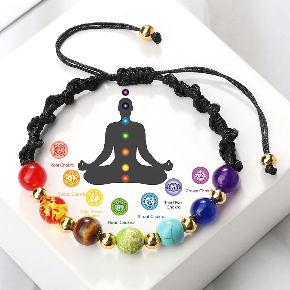 7 Chakra Gemstone Bracelet For Balance Unisex By Tinkers