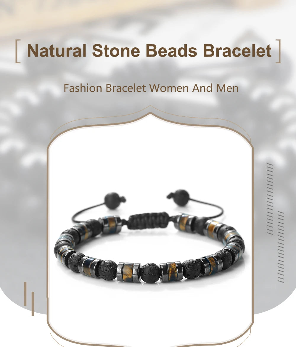 Tinkers Lava Stone Deluxe Bracelet 6mm For Yoga Hematite Tiger Eye -