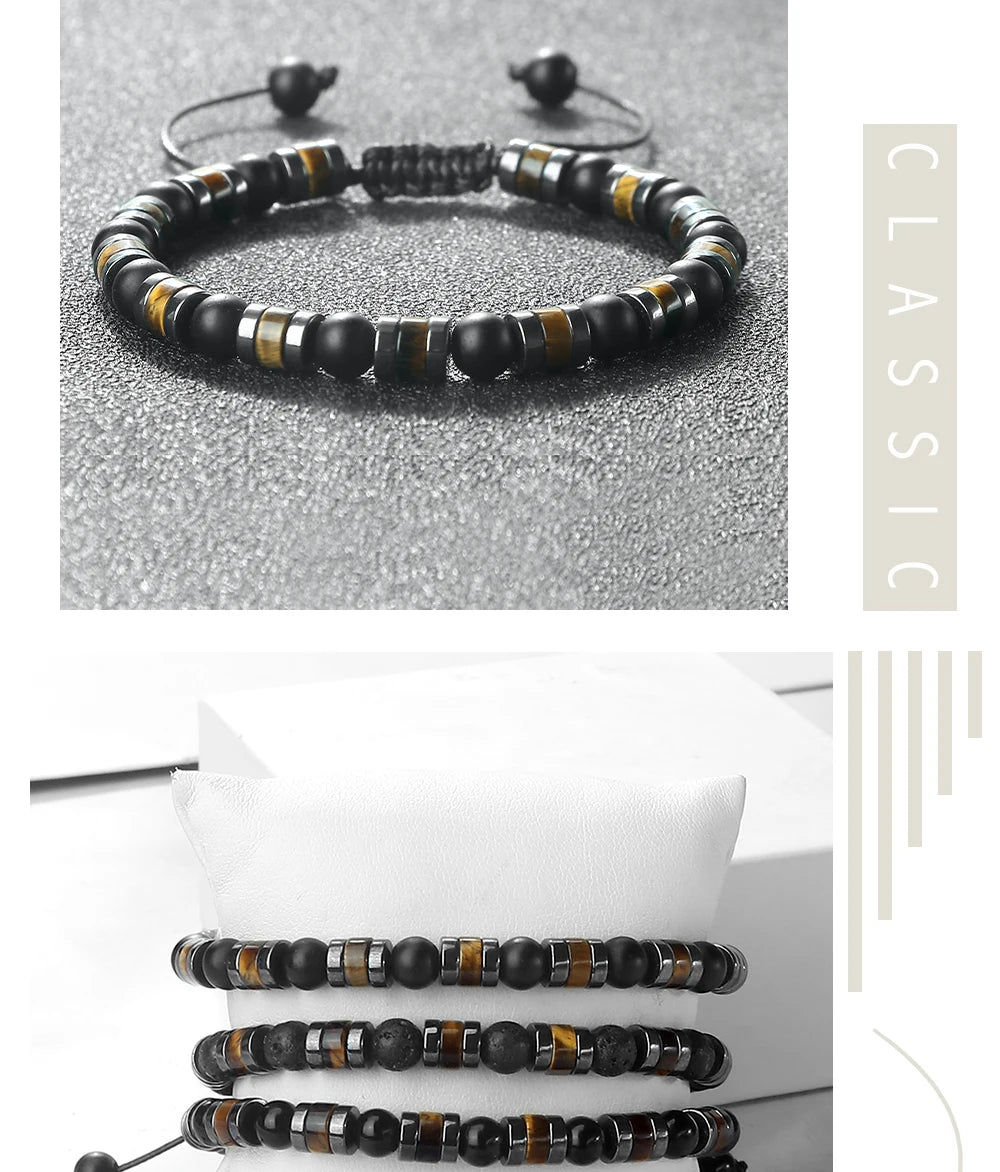 Tinkers Lava Stone Deluxe Bracelet 6mm For Yoga Hematite Tiger Eye -