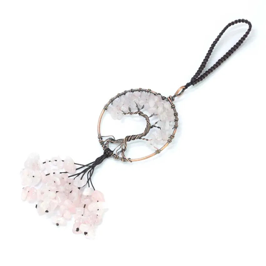 Natural Chakra Crystal Pendant – Tree of Life Gemstone Charm