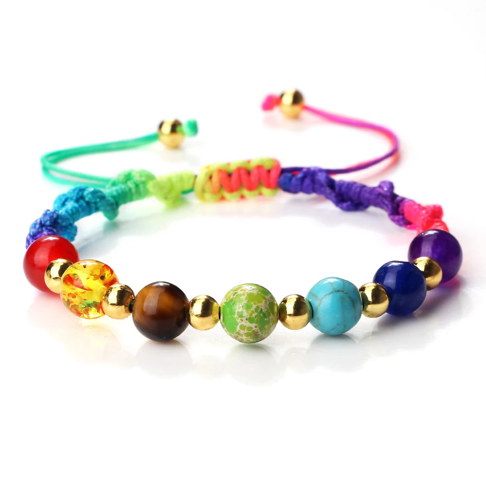 7 Chakra Gemstone Bracelet For Balance Unisex By Tinkers