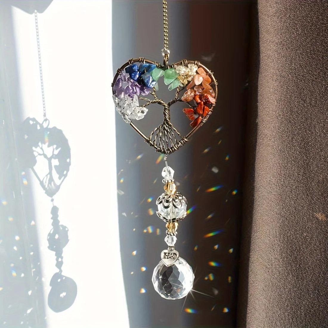 Rainbow Crystal Tree Of Life Suncatcher By Tinkers Energy