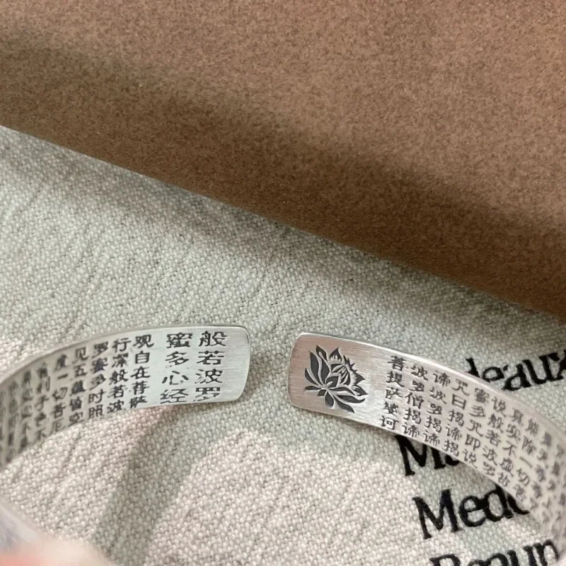 Heart Sutra Lotus Bracelet by Tinkers - Spiritual Calm