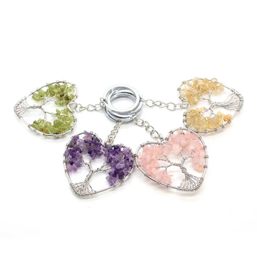Crystal Chip Stone Keychain Handcrafted For Women Balance And Healing By Tinkers