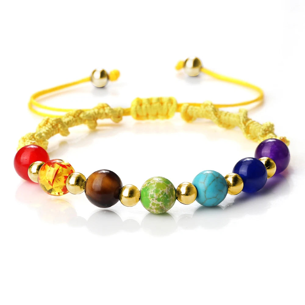 7 Chakra Gemstone Bracelet For Balance Unisex By Tinkers