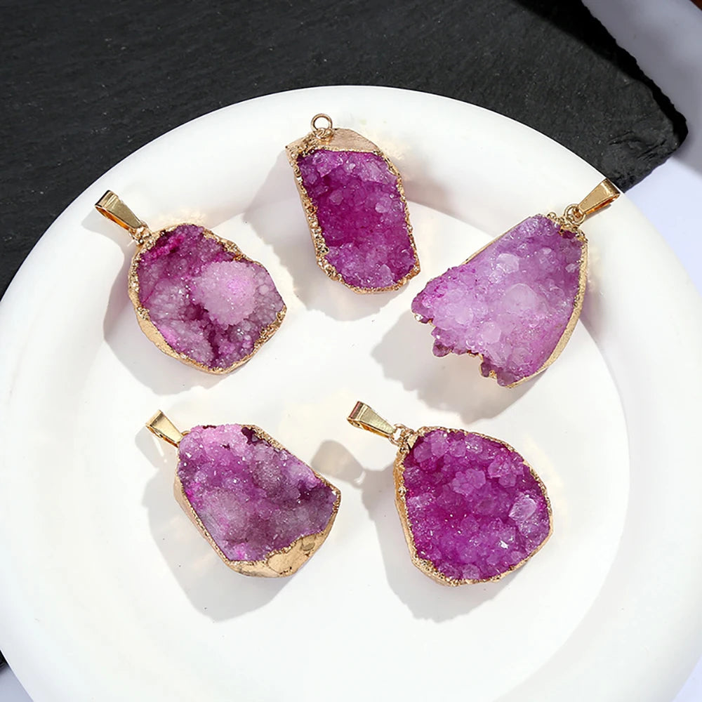 Agate Geode Pendant Protection Healing Handmade Unisex