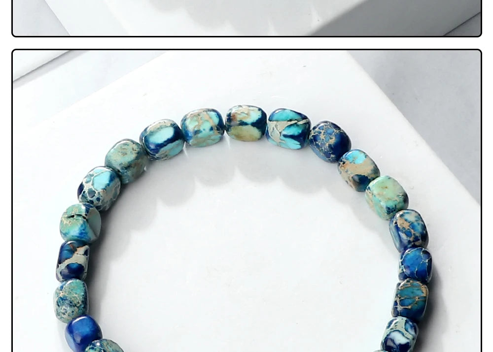 Tinkers Tinkers Vintage Emperor Rare Natural Stone Beaded Bracelet -