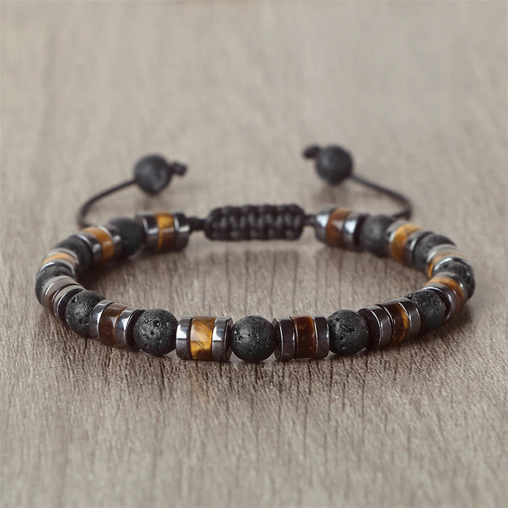 Tinkers Lava Stone Deluxe Bracelet 6mm For Yoga Hematite Tiger Eye -