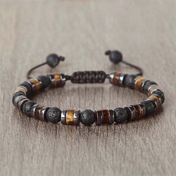 Tinkers Lava Stone Deluxe Bracelet 6mm For Yoga Hematite Tiger Eye -