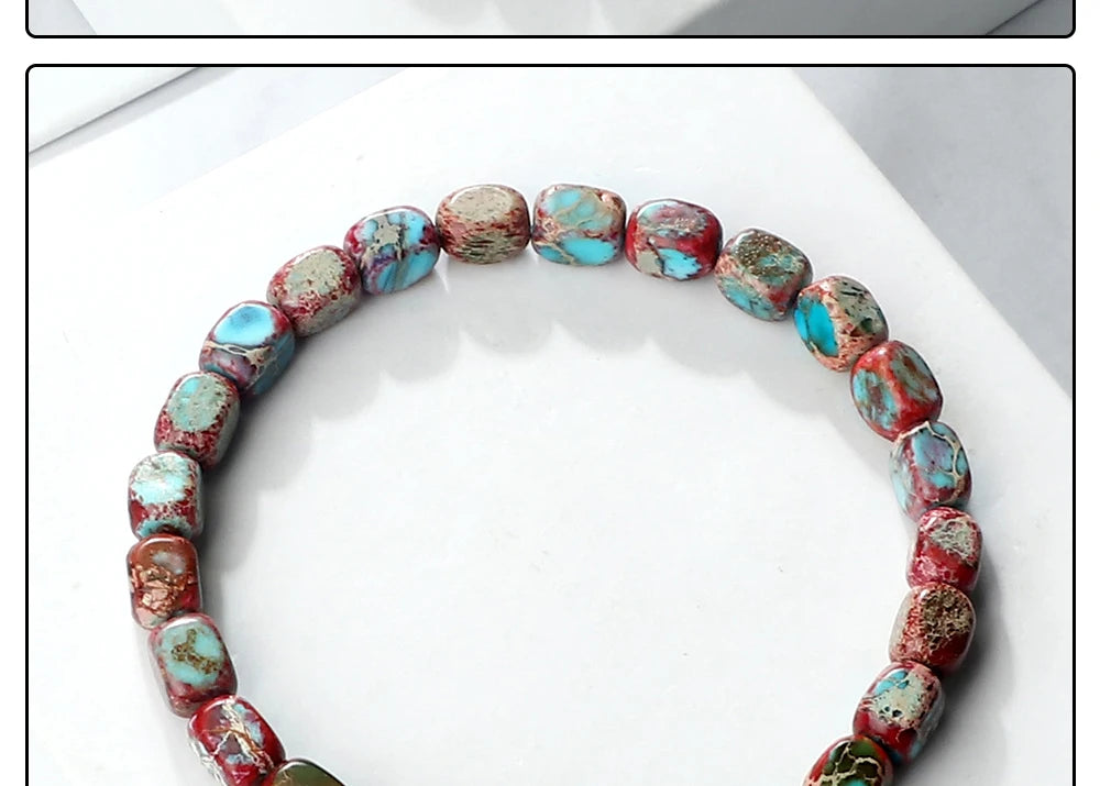 Tinkers Tinkers Vintage Emperor Rare Natural Stone Beaded Bracelet -