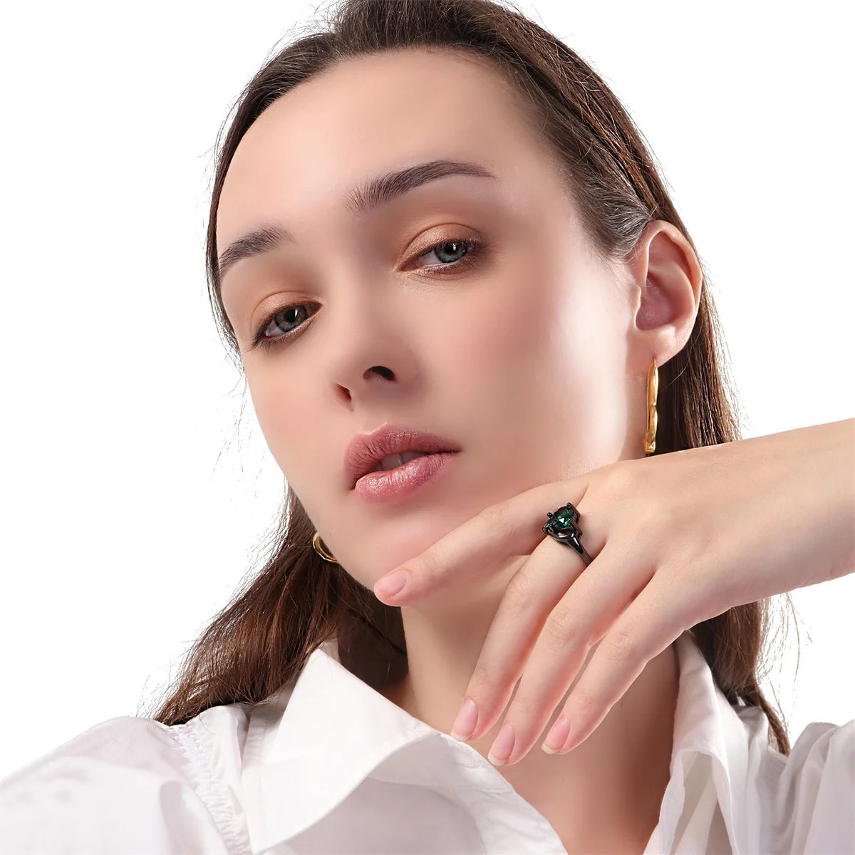 Tinkers Stainless Steel Couple Rings Blue Zircon Rhinestones - Apparel & Accessories > Jewelry > Rings