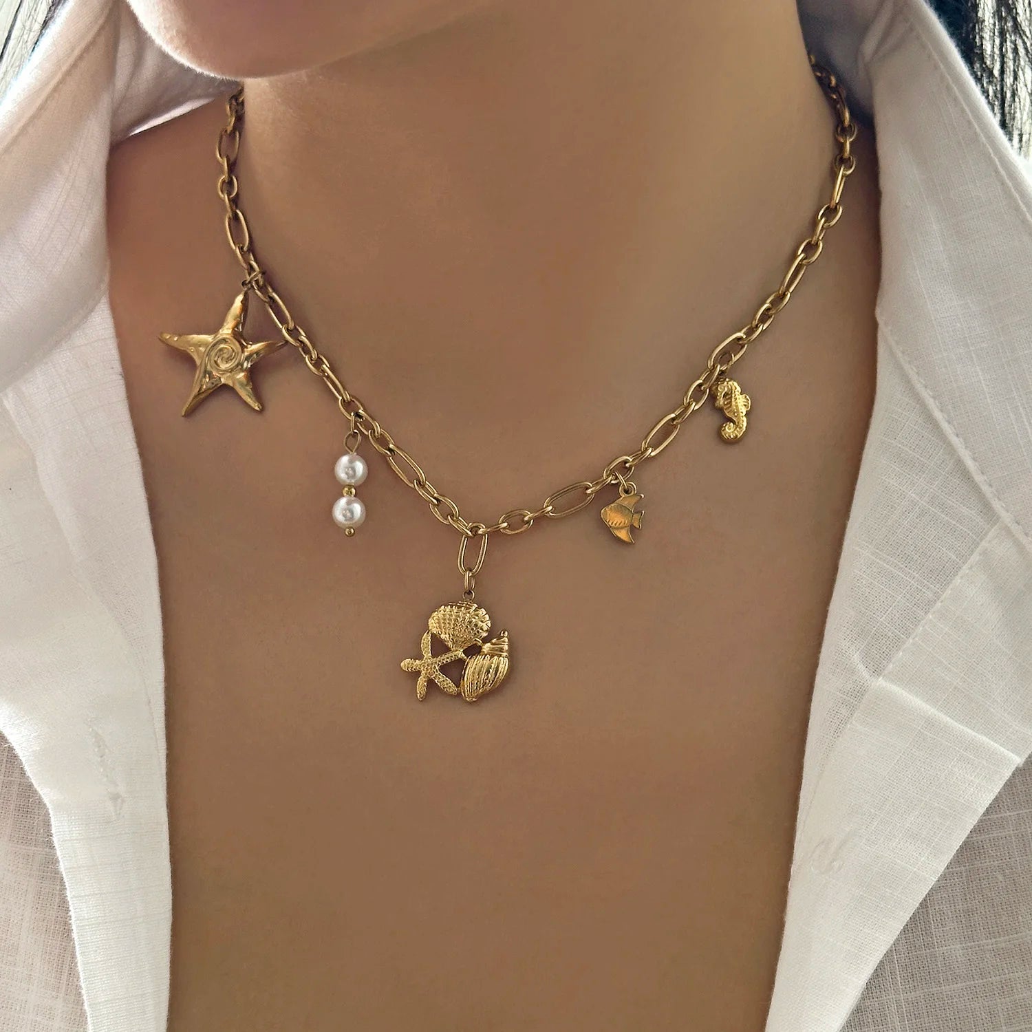 Serene Handcrafted Starfish Pendant Necklace by Tinkers for Women