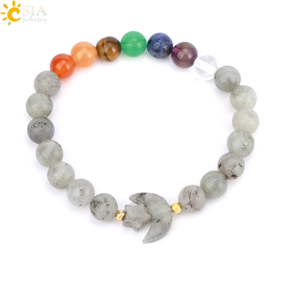 Handcrafted Natural Tiger Eye 7 Chakra Bracelet for Women by Tinkers - Healing Energy and Balance