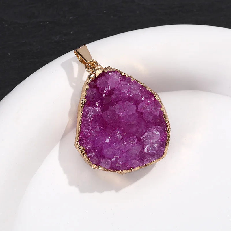 Agate Geode Pendant Protection Healing Handmade Unisex