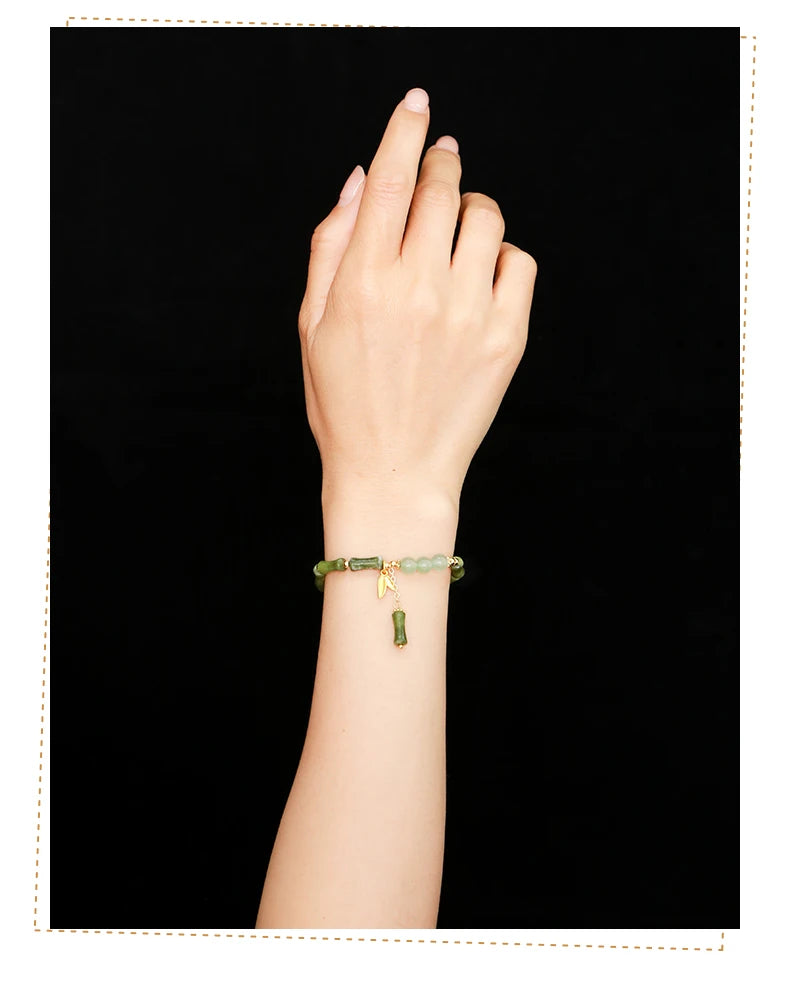 Tinkers JD Southern Jade Bamboo Leaf Pendant Bracelet Limited -