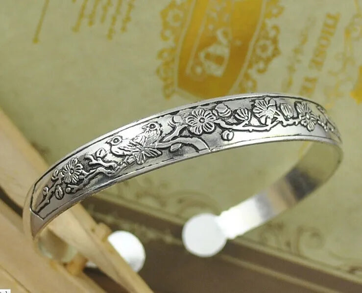 Türkises Schutzarmband Handarbeit Tibetsilber