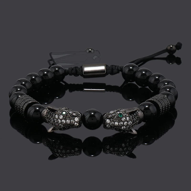 Natural Handcrafted Black Stone Bracelet for Protection by Tinkers