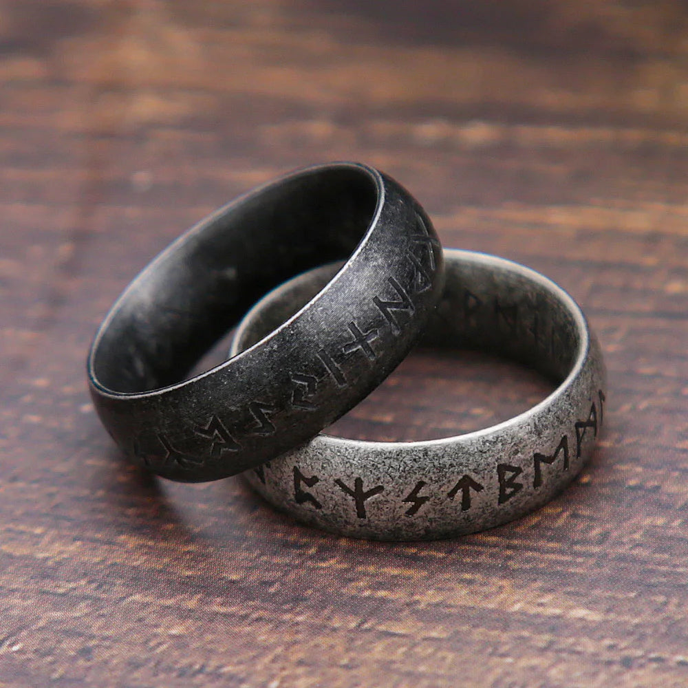 Tinkers Retro Viking Rune Ring Unisex 316L Stainless Steel Odin - Apparel & Accessories > Jewelry > Rings
