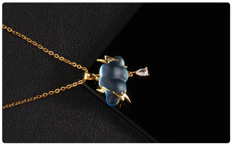 Handcrafted Natural Raindrop Gemstone Necklace for Women's Serenity by Tinkers