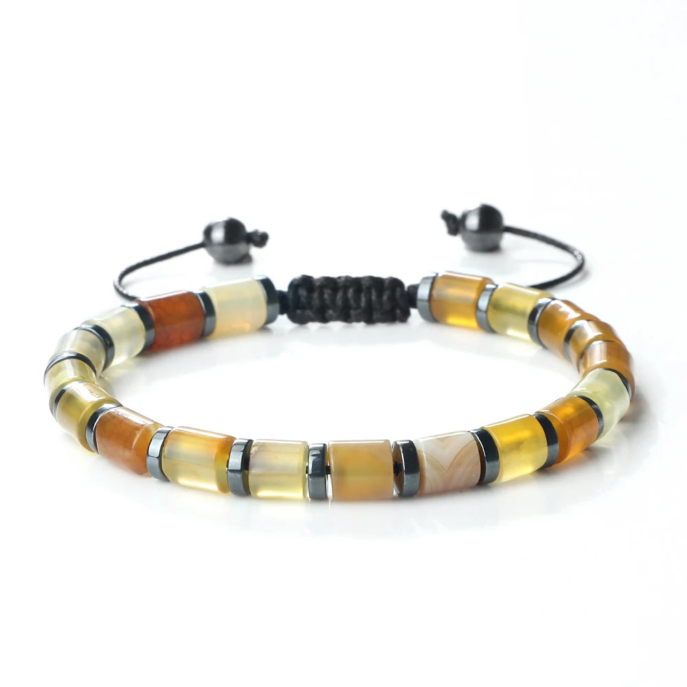 Tinkers Blue Cylinder Braided Bracelet Natural Stone Exclusive -