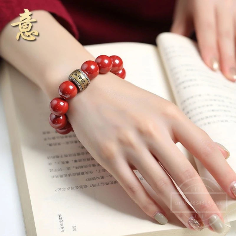 Natural Mineral Cinnabar Bracelet Amulet Zodiac Signs