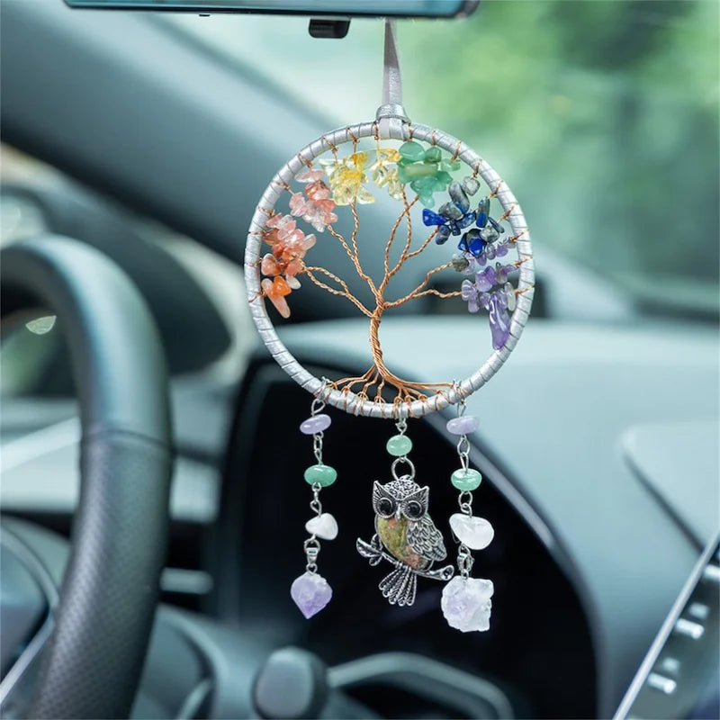 Tree of Life Crystal Car Dreamcatcher by Tinkers Energy