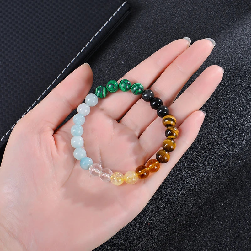 Natural Healing Crystal Bracelet Stone Beads Wealth Luck