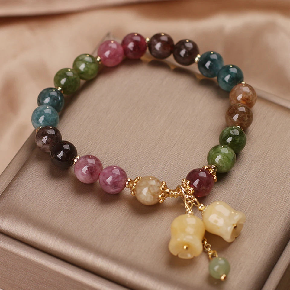 Tinkers Natural Stone Bracelet Lily of the Valley Pendant - Apparel & Accessories > Jewelry > Bracelets