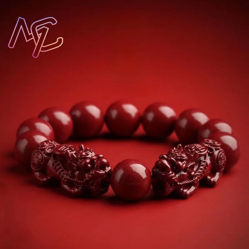 Tinkers Women's Red Cinnabar Pixiu Bead Bracelet Healing Jewelry - Uncategorized