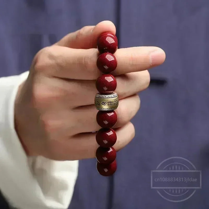 Natural Mineral Cinnabar Bracelet Amulet Zodiac Signs