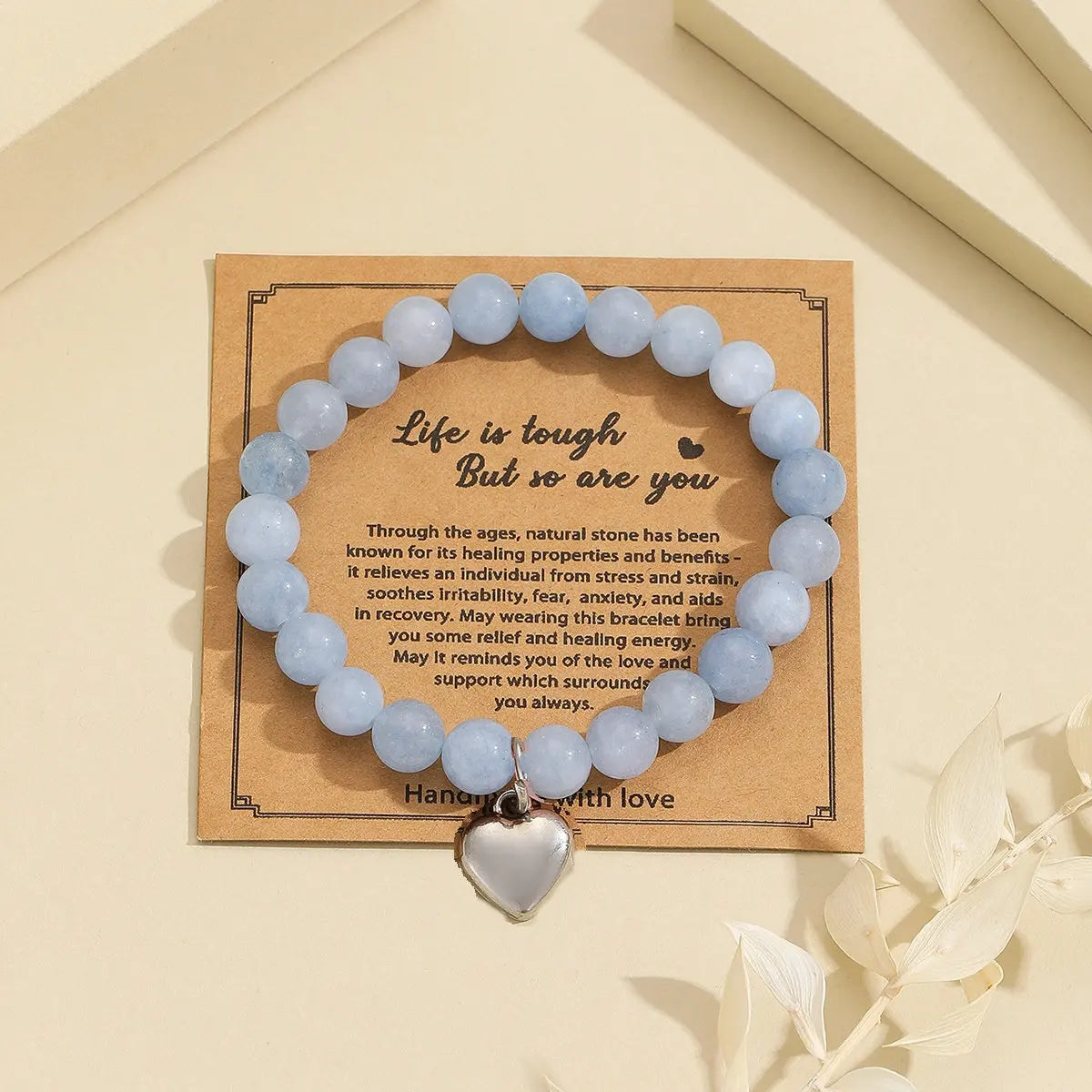 Tinkers Pink Zebra Bead Bracelet Crystal Stone Healing Mood Tracker - Apparel & Accessories > Jewelry > Bracelets