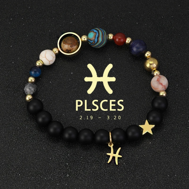 Tinkers Planet Bracelet Eight Planets Stones Zodiac Signs Gift -