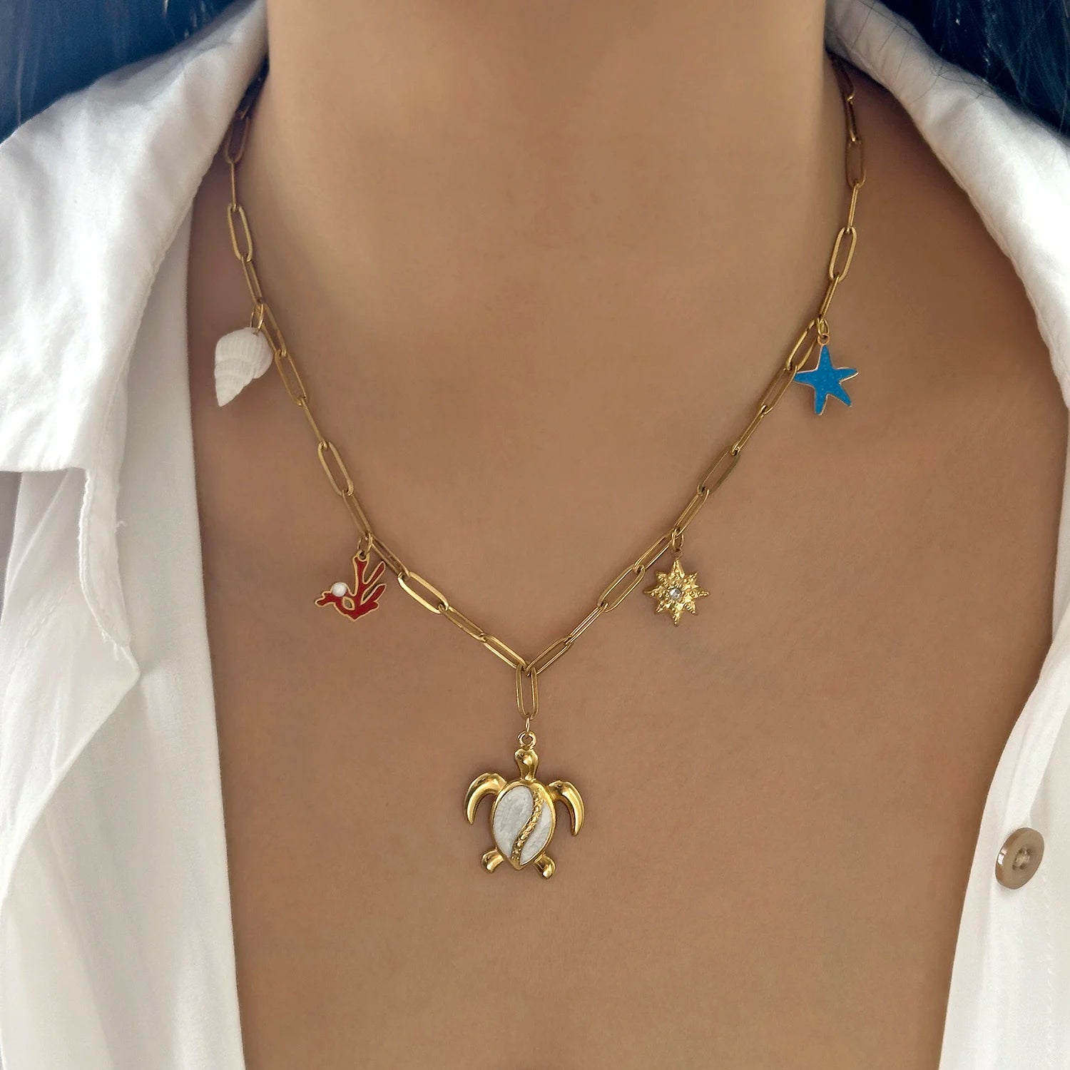 Serene Handcrafted Starfish Pendant Necklace by Tinkers for Women