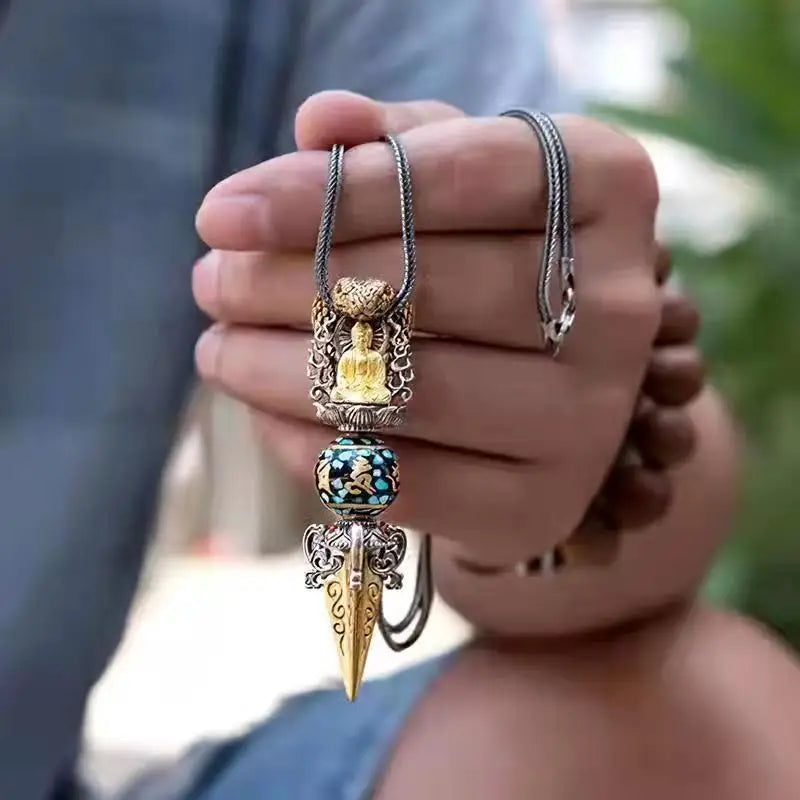 Buddhist Shakyamuni Vajra Pendant Necklace Men Women Amulet