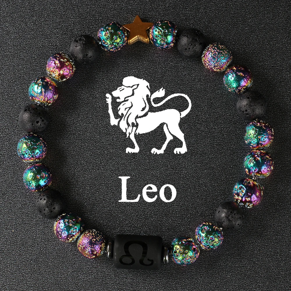 Natural Stone Zodiac Protection Bracelet For Men and Women