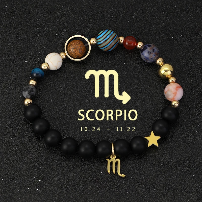 Tinkers Planet Bracelet Eight Planets Stones Zodiac Signs Gift -