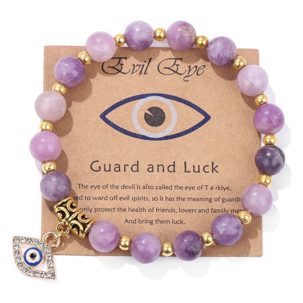 Natural Evil Eye Beads Bracelet Protection Gift For Women
