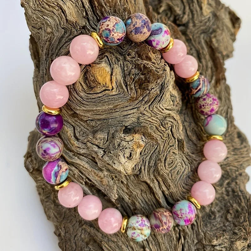 Tinkers Attract Love Bracelet Colorful Imperial Jasper Rose Quartz - Apparel & Accessories > Jewelry > Bracelets