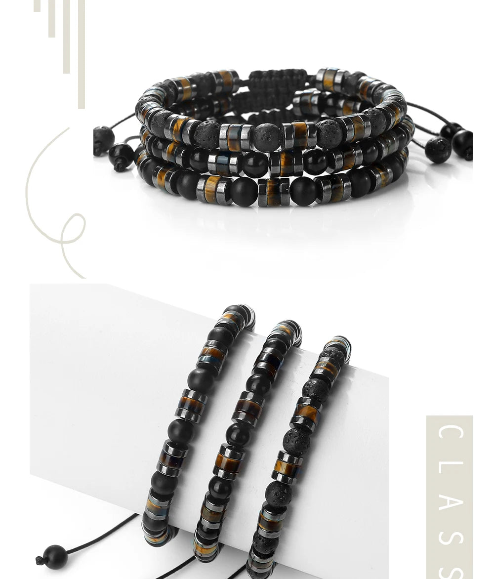 Tinkers Lava Stone Deluxe Bracelet 6mm For Yoga Hematite Tiger Eye -