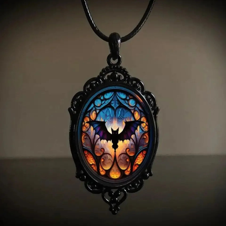 Gothic Zauberer Fledermaus Kürbis Halskette Vampir Halloween Schmuck Geschenk