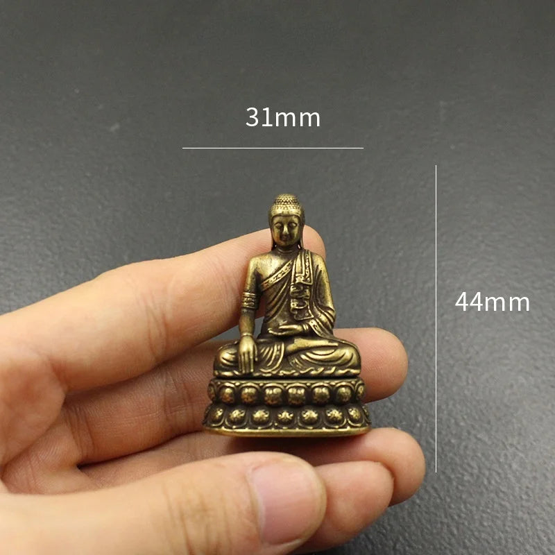Tinkers Brass Sakyamuni Buddha Figurine Miniature Desktop Copper - Home & Garden > Decor > Figurines