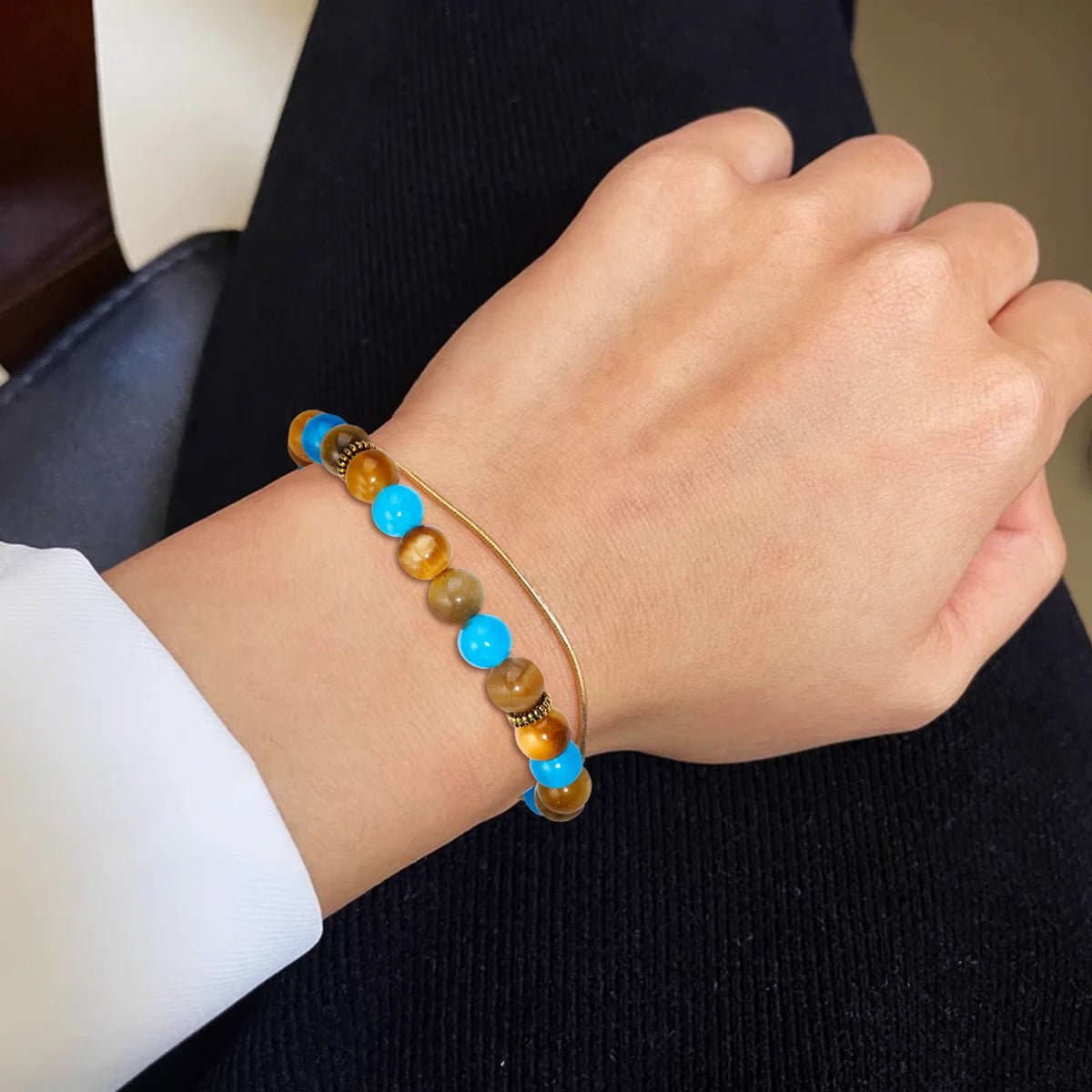 Tinkers Tinkers Protection Stone Bracelet Citrine Tiger Eye Elite -