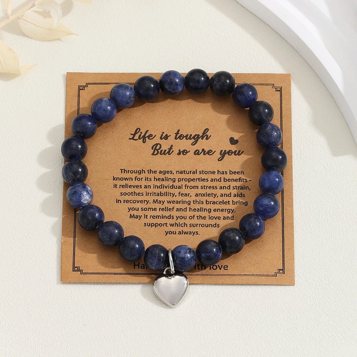 Tinkers Pink Zebra Bead Bracelet Crystal Stone Healing Mood Tracker - Apparel & Accessories > Jewelry > Bracelets