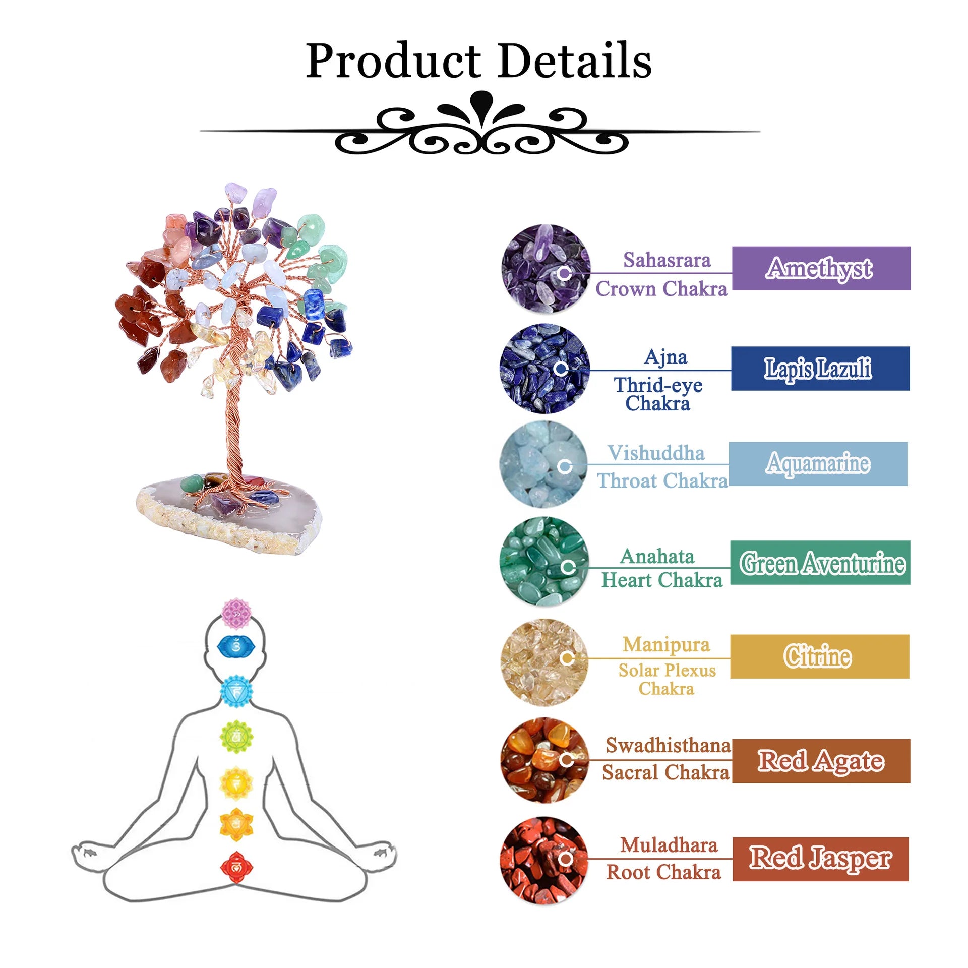 Natural Handcrafted Crystal Money Tree for Feng Shui Healing by Tinkers