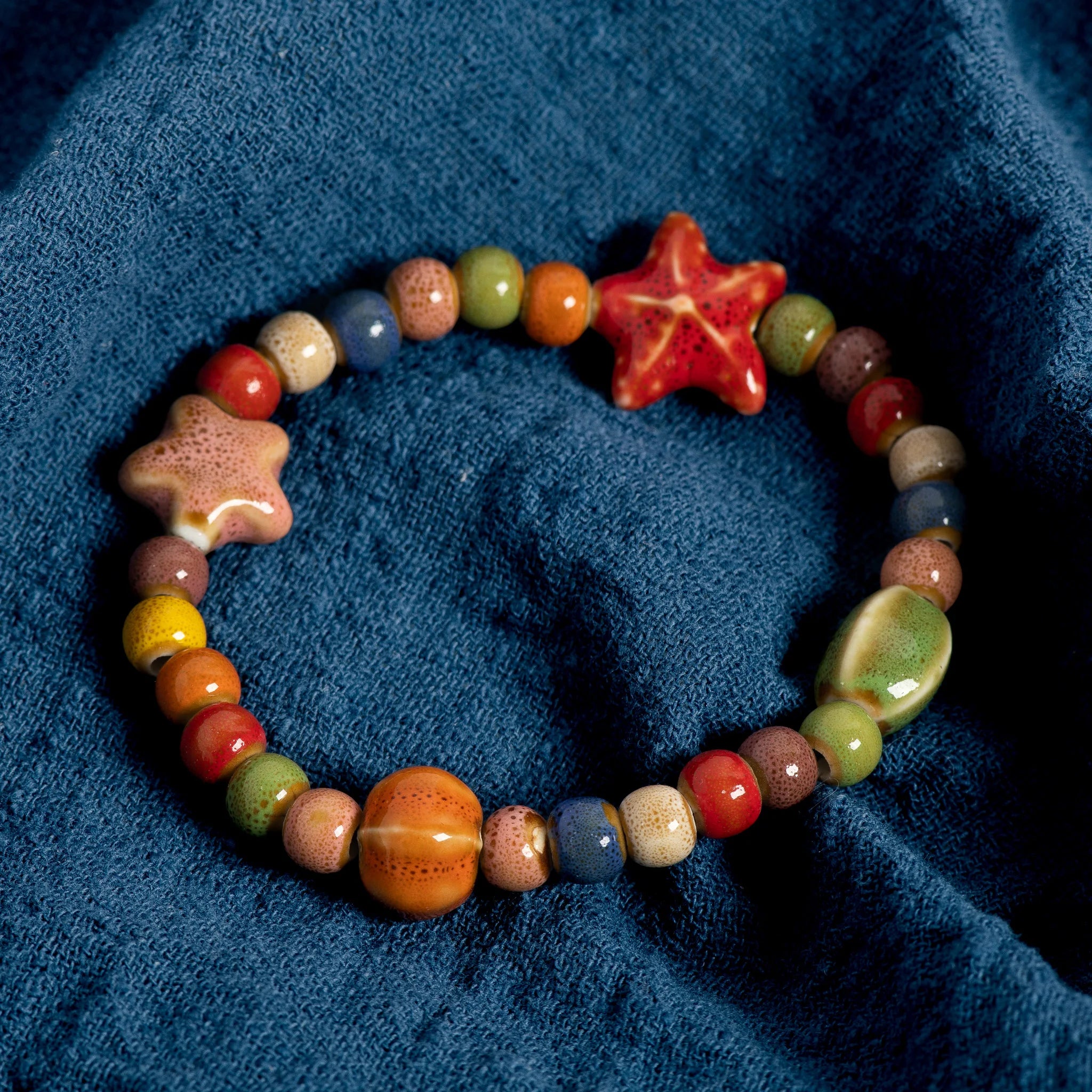 Tinkers Tinkers Ceramic Beaded Bracelet Starfish Seashell Exclusive -