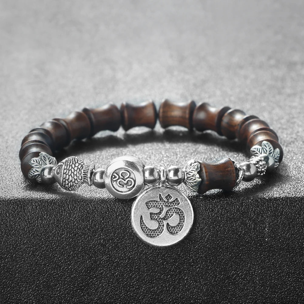 Bambusperlen-OM-Armband von Tinkers – Spirituelles Gleichgewicht