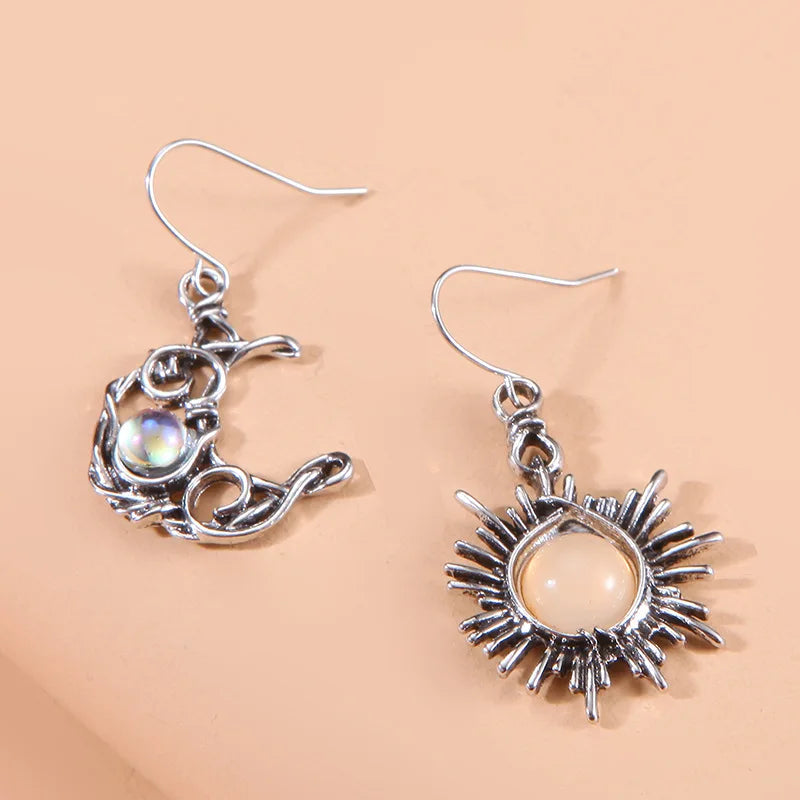 Moonstone Crescent Necklace Vintage Boho Jewelry For Women