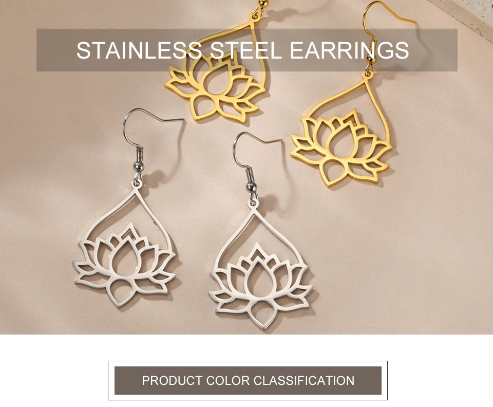 Lotus Drop Earrings By Tinkers - Spiritual Balance Energy