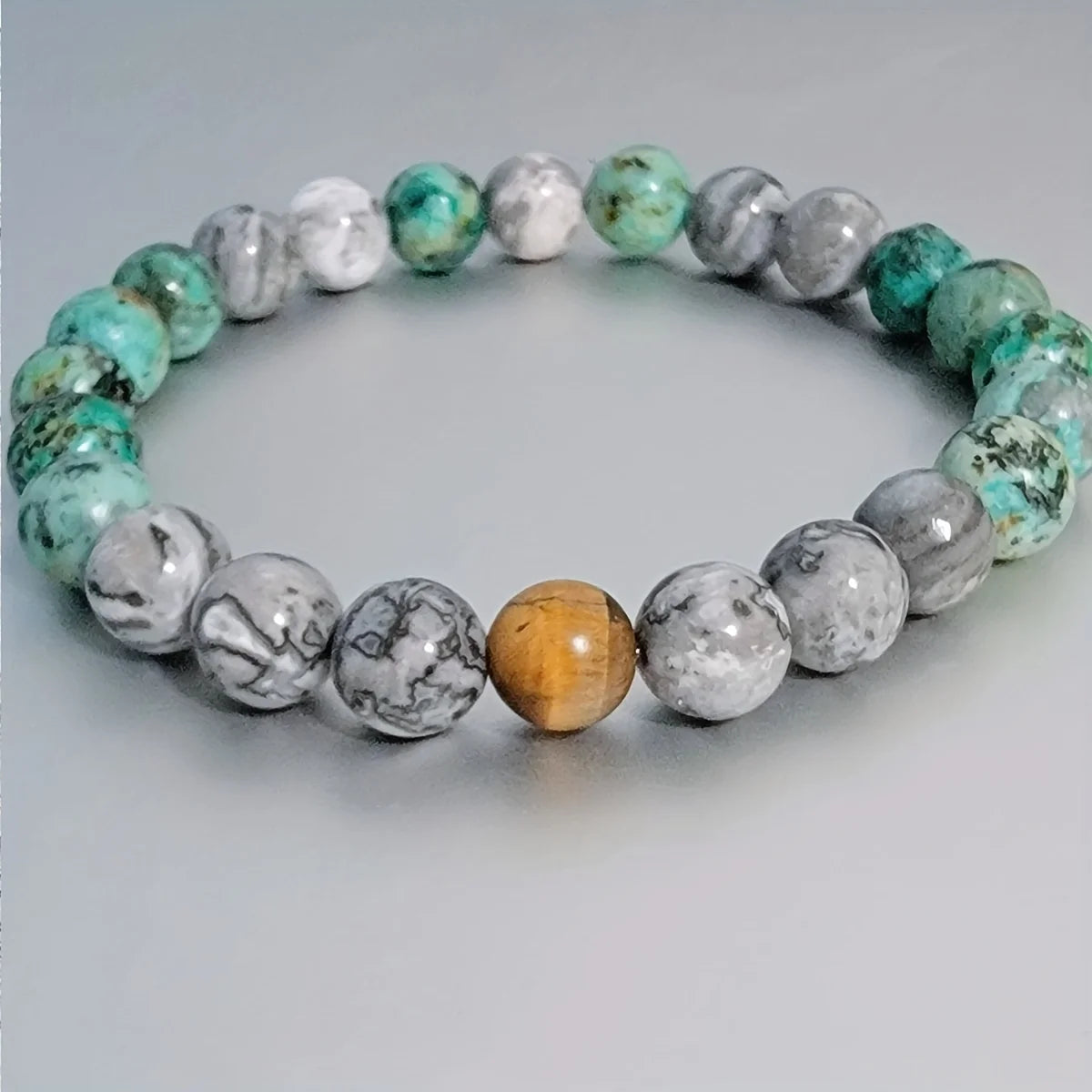 Natural Tiger Eye Turquoise Zen Bracelet For Men By Tinkers